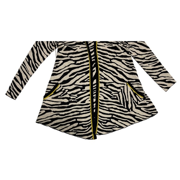 Belldini Womens Hoodie Cardigan Sweater Size L Black-Beige Animal Print cotton - Picture 6 of 9